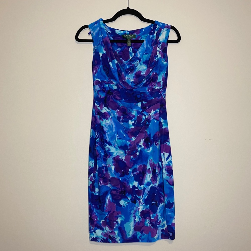Floral Blue and Purple Dress